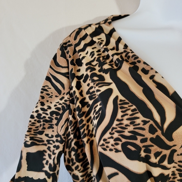 VTG Y2K Linda Segal Babydoll Top Sz L Animal Print Whimsigoth Fairy Grunge Boho - Picture 5 of 13